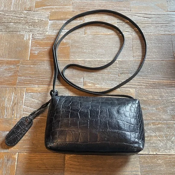 Carlos Falchi Croc Embossed Mini Square Crossbody🖤 - Picture 4 of 14